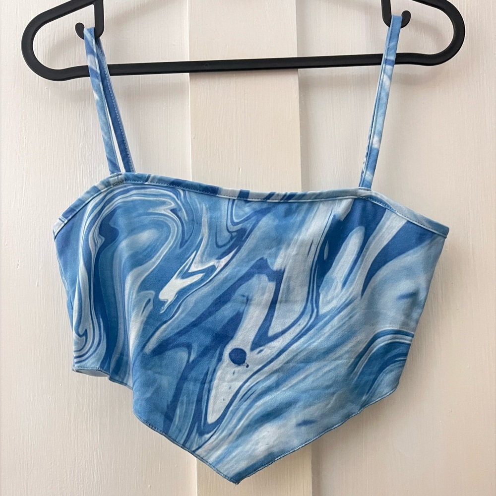 Blue Marble Crop Top